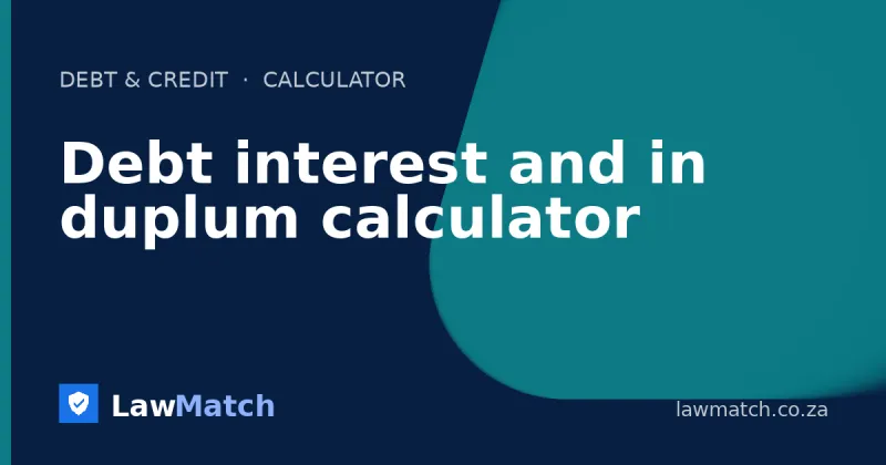 Debt interest and in duplum calculator