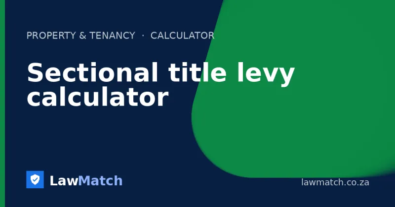 Sectional title levy calculator