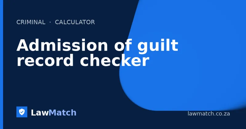 Admission of guilt record checker
