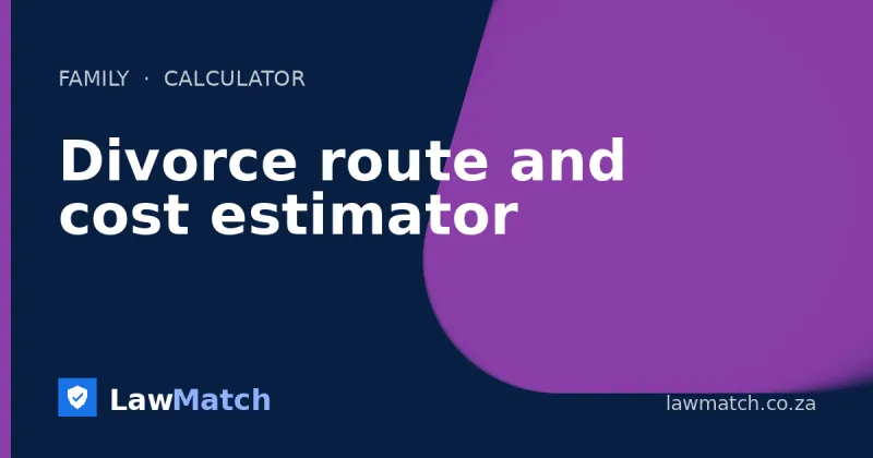 Divorce route and cost estimator