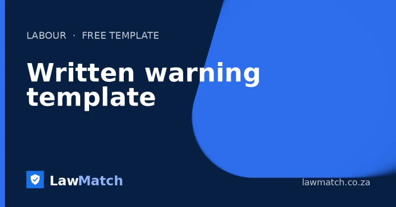 Written warning template