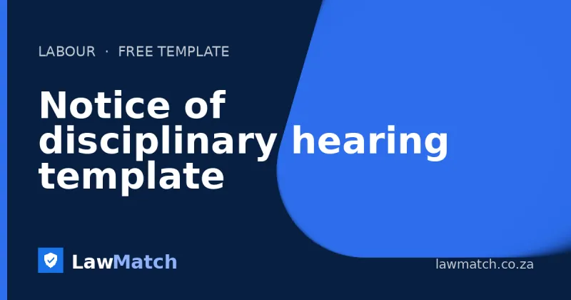 Notice of disciplinary hearing template