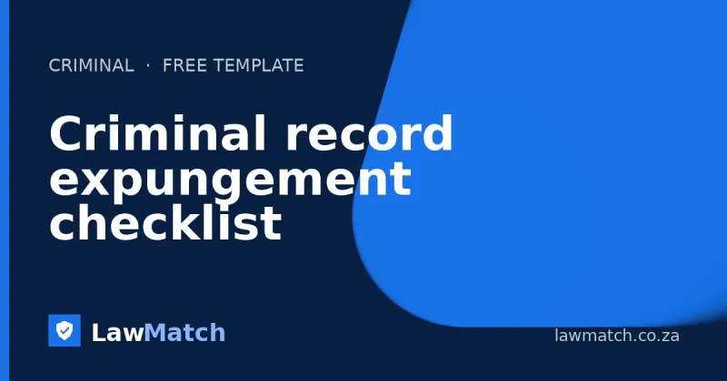 Criminal record expungement checklist