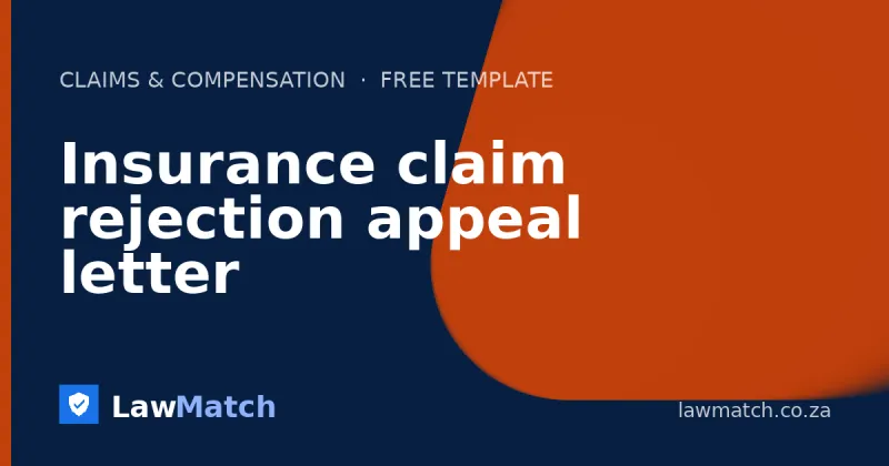 Insurance claim rejection appeal letter