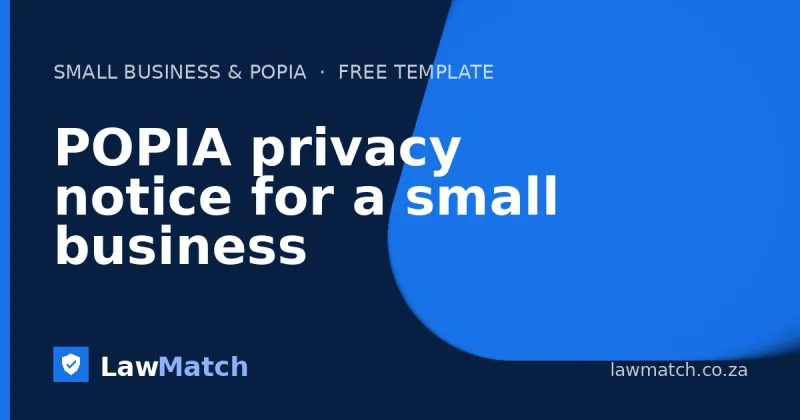 POPIA privacy notice for a small business