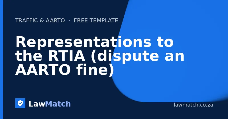 Representations to the RTIA (dispute an AARTO fine)