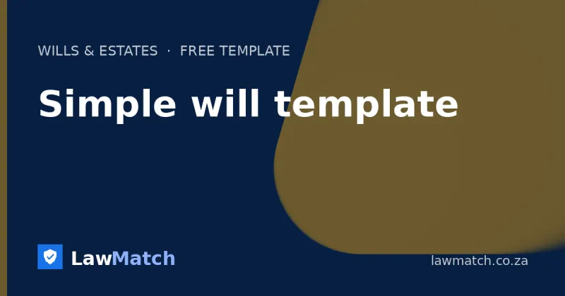 Simple will template